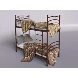 Tenero Двоярусне ліжко Маранто 80х190 металеве коричневе (Tenero-Maranto-2x)