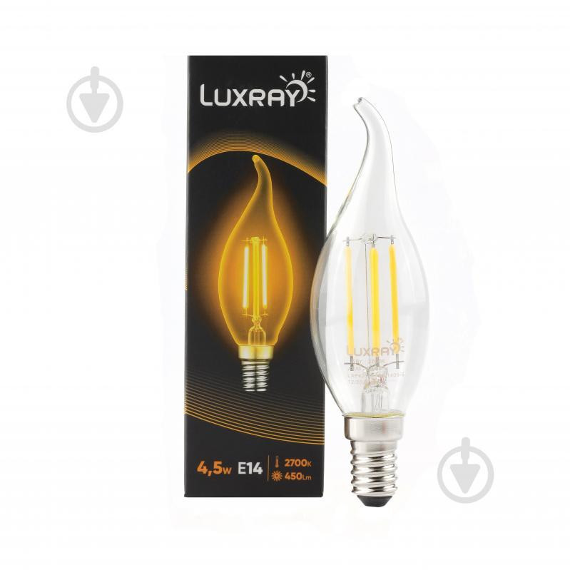 Luxray FIL 4,5 Вт CF37 прозора E14 220 В 2700 К LXF427-BF35-1404/5 - зображення 1