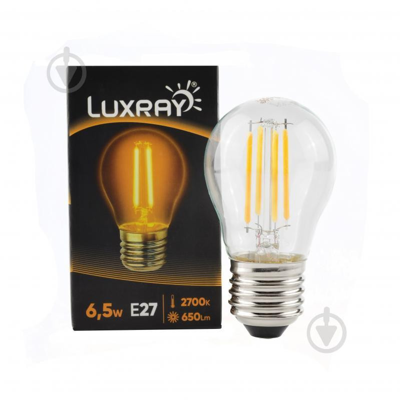 Luxray FIL 6,5 Вт G45 прозора E27 220 В 2700 К LXF427-A45-2706/5 - зображення 1