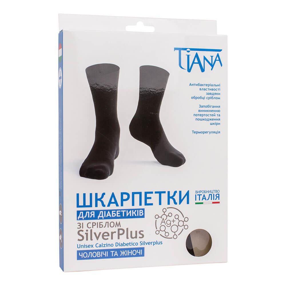 Tiana Шкарпетки для діабетиків зі сріблом SilverPlus, чорні,  725-4 - зображення 1
