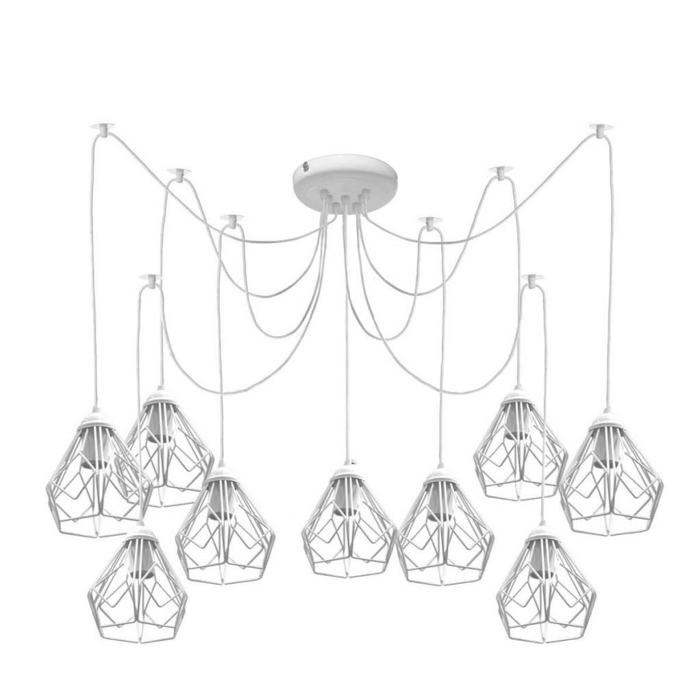 MSK Electric Потолочный подвесной светильник NL 538/9W SPIDER, белый (NL 538-9 W) - зображення 1