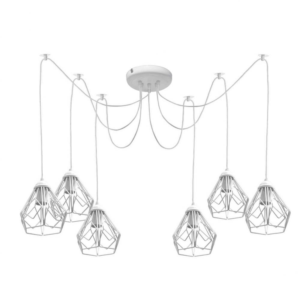 MSK Electric Потолочный подвесной светильник NL 538/6W SPIDER, белый (NL 538-6 W) - зображення 1