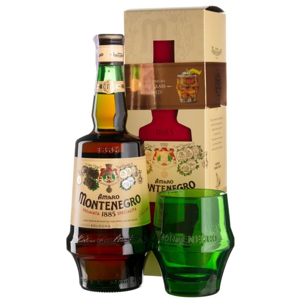 Montenegro Биттер Amaro  + glass 0,75 л (8000330012492) - зображення 1