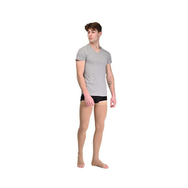 Soloventex Чулки компрессионные мужские, открытый носок, 2 класс, бежевые. COMFORT. (23-32 мм рт.ст.) - зображення 1