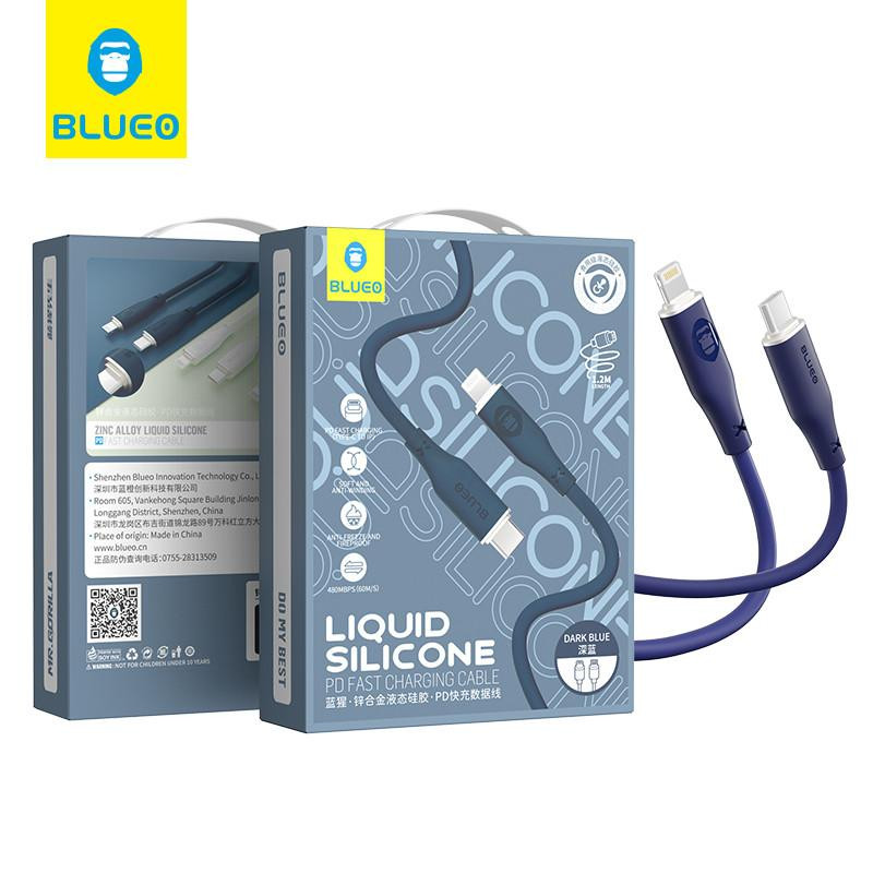 Blueo Liquid Silicone USB-C to Lightning Cable Blue - зображення 1