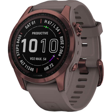 Garmin Fenix 7S Sapphire Solar Dark Bronze Titanium w. Shale G. Band (010-02539-28/29) - зображення 1