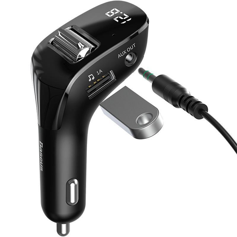 Baseus Streamer F40 AUX wireless MP3 car charger Black CCF40-01 - зображення 1