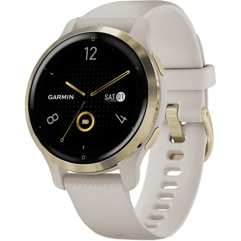Garmin Venu 2S Light Gold Stainless Steel Bezel with Light Sand Case and Silicone Band (010-02429-01/11) - зображення 1