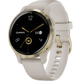   Garmin Venu 2S Light Gold Stainless Steel Bezel with Light Sand Case and Silicone Band (010-02429-01/11)