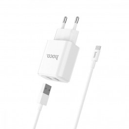   Hoco C62A Victoria 2USB 2.1А + Micro-USB White