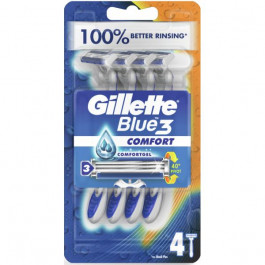 Gillette Бритви одноразові чоловічі  Blue 3 Comfort 4 шт (7702018489817)