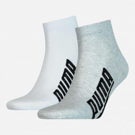 PUMA Набор носков  Unisex BWT Lifestyle Quarter Socks 2 pack 90795302 43/46 2 пары White/Grey/Black (8720