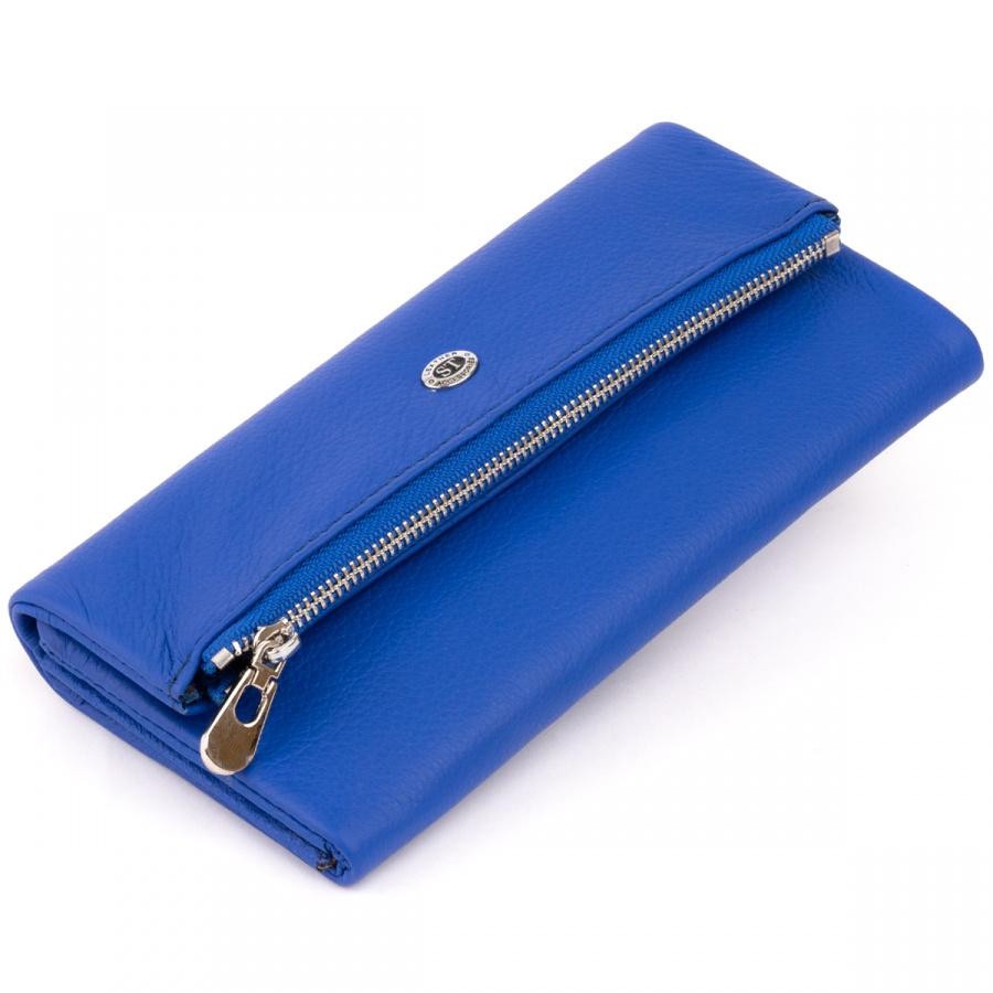 ST Leather Клатч конверт з кишенею для мобільного шкіряний жіночий  19268 Синій - зображення 1