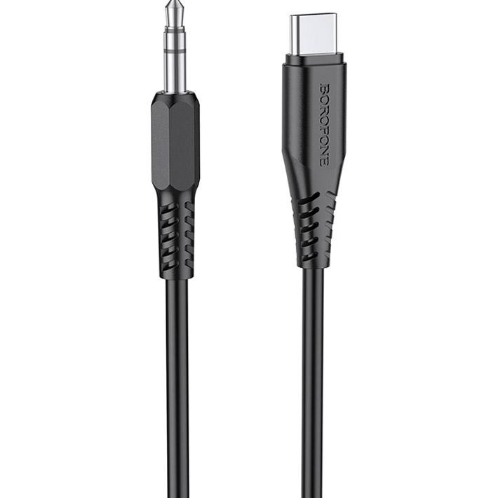 Borofone BL8 Digital Audio USB-C to mini jack 3.5mm 1m Black (BL8B) - зображення 1