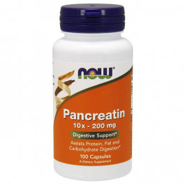 Now Pancreatin 10x-200 mg (100 caps)