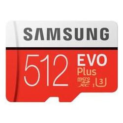 Samsung 512 GB microSDXC Class 10 UHS-I U3 EVO Plus + SD Adapter MB-MC512GA