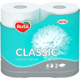 Ruta Туалетная бумага Ruta Classic 170 отрывов 2 слоя 4 рулона Белая (4820023740044)