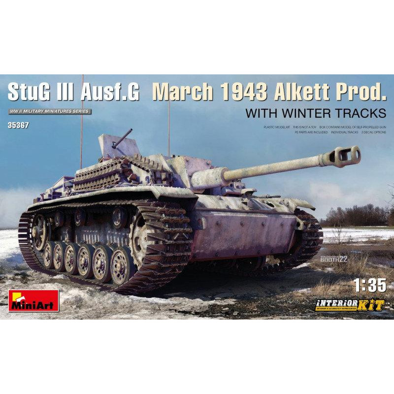 MiniArt Модель  Німецька САУ StuG III Ausf. G Березень 1943 р. виробництва заводу Alkett (MA35367) - зображення 1