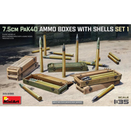 MiniArt Набір  Ящики для боєприпасів PaK 40 7.5 зі снарядами, набір №1 (MA35398)