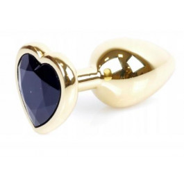 Boss Of Toys Анальная пробка с черным кристаллом Exclusivity Jewellery Gold Heart Plug, золотая (5903661800543)