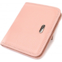 CANPELLINI Компактний жіночий гаманець з натуральної шкіри рожевого кольору на кнопці  (2421797)