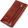 CANPELLINI Жіночий гаманець коричневий з лакованої натуральної шкіри з тисненням під крокодила  (2421704) - зображення 2