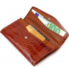 CANPELLINI Жіночий гаманець коричневий з лакованої натуральної шкіри з тисненням під крокодила  (2421704) - зображення 3