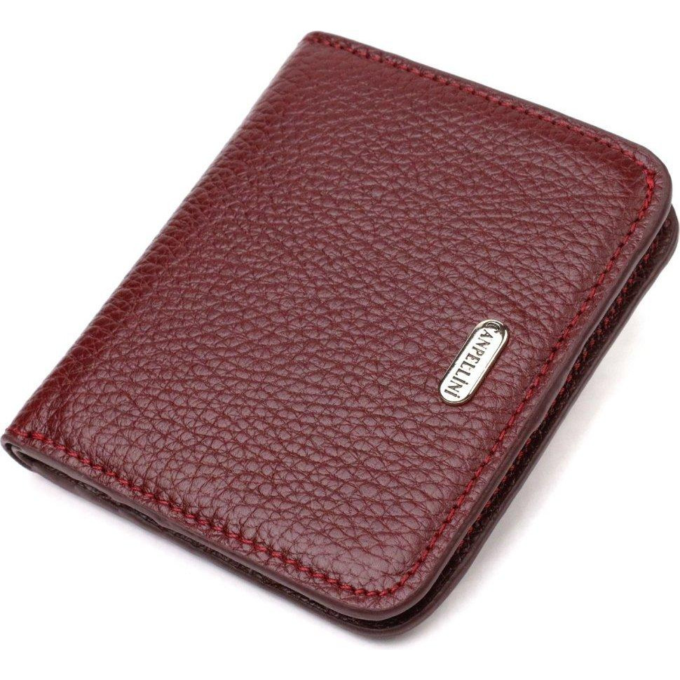 CANPELLINI Бордовий жіночий гаманець маленького розміру із натуральної шкіри флотар  (2421802) - зображення 1