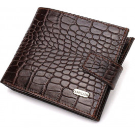 CANPELLINI Коричневий чоловічий гаманець із натуральної фактурної шкіри з тисненням під крокодила  (2421788)
