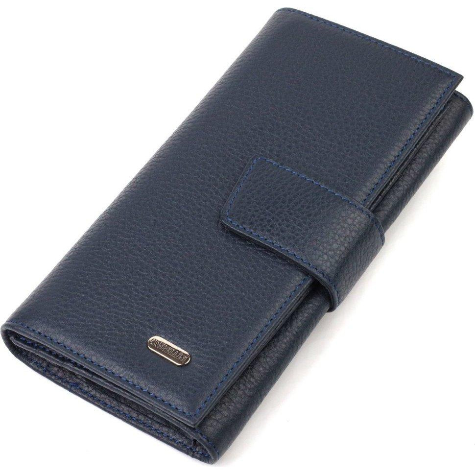 CANPELLINI Вертикальний гаманець із натуральної шкіри флотар синього кольору  (2421841) - зображення 1