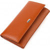 CANPELLINI Жіночий зручний гаманець із фактурної шкіри коричневого кольору з клапаном  (2421829) - зображення 1