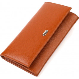 CANPELLINI Жіночий зручний гаманець із фактурної шкіри коричневого кольору з клапаном  (2421829)
