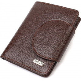 CANPELLINI Жіночий гаманець середнього розміру з натуральної зернистої шкіри коричневого кольору  (2421808)