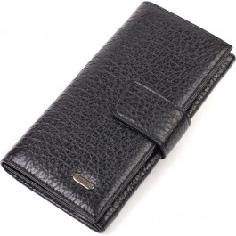 CANPELLINI Вертикальний гаманець з натуральної крупнозернистої шкіри чорного кольору  (2421838)