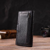 CANPELLINI Вертикальний гаманець з натуральної крупнозернистої шкіри чорного кольору  (2421838) - зображення 8
