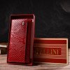 CANPELLINI Лакований жіночий гаманець з натуральної шкіри червоного кольору з тисненням під змію  (2421850) - зображення 8