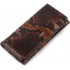 CANPELLINI Лакований жіночий гаманець коричневого кольору з натуральної шкіри з тисненням під змію  (2421711) - зображення 1