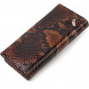 CANPELLINI Лакований жіночий гаманець коричневого кольору з натуральної шкіри з тисненням під змію  (2421711) - зображення 2