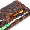 CANPELLINI Лакований жіночий гаманець коричневого кольору з натуральної шкіри з тисненням під змію  (2421711) - зображення 5