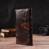CANPELLINI Лакований жіночий гаманець коричневого кольору з натуральної шкіри з тисненням під змію  (2421711) - зображення 7