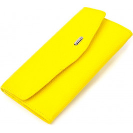 CANPELLINI Жовтий жіночий гаманець із натуральної шкіри флотар із клапаном  (2421697)