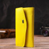 CANPELLINI Жовтий жіночий гаманець із натуральної шкіри флотар із клапаном  (2421697) - зображення 6