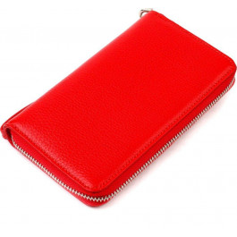 CANPELLINI Червоний жіночий гаманець-клатч із фактурної шкіри на блискавці  (2421619)