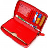 CANPELLINI Червоний жіночий гаманець-клатч із фактурної шкіри на блискавці  (2421619) - зображення 4