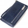 CANPELLINI Синій гаманець-клатч із натуральної шкіри з тисненням під рептилію  (2421919) - зображення 2