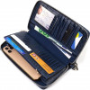 CANPELLINI Синій гаманець-клатч із натуральної шкіри з тисненням під рептилію  (2421919) - зображення 4