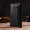 CANPELLINI Універсальний великий гаманець із натуральної шкіри чорного кольору з тисненням  (2421836) - зображення 8