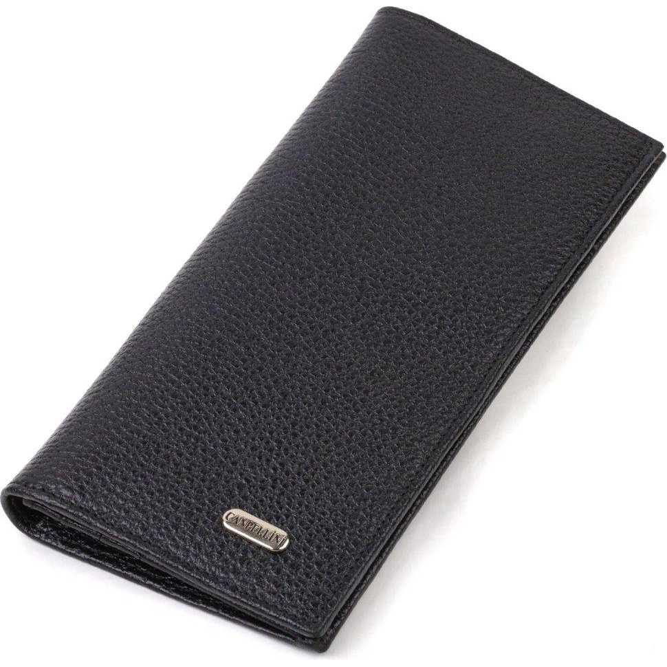 CANPELLINI Чоловічий вертикальний гаманець чорного кольору із натуральної шкіри флотар  (2421898) - зображення 1