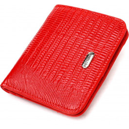 CANPELLINI Червоний жіночий гаманець невеликого розміру з натуральної шкіри під рептилію  (2421800)