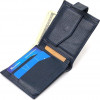 CANPELLINI Чоловічий портмоне горизонтального формату із фактурної шкіри синього кольору  (2421894) - зображення 4